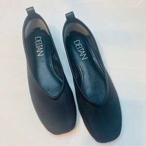 Detian Women's Classic Black Mesh Ballet Flats